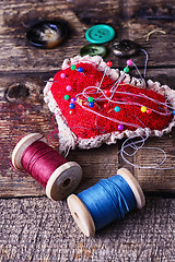 Image showing pin cushion with needles