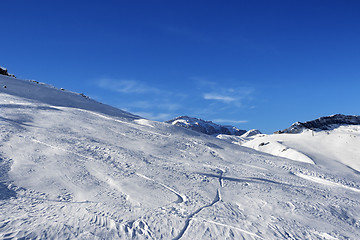 Image showing Off-piste slope at sun day