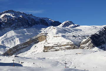 Image showing Ski resort at sunny day