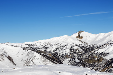 Image showing Snowy winter mountains at nice sun day