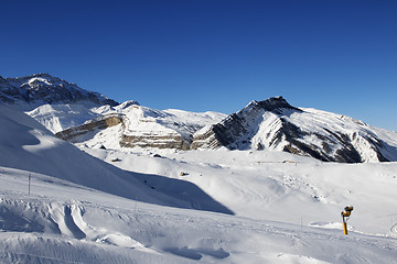 Image showing Ski resort at nice sun day