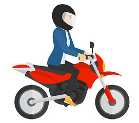 Image showing Woman riding motorcycle.