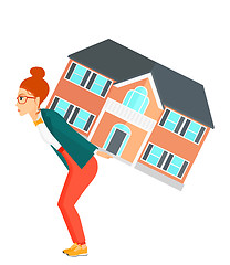 Image showing Woman carrying house.