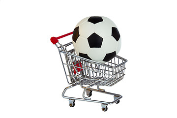 Image showing Toy Shopping Trolley with soccer ball
