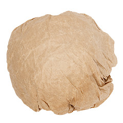 Image showing crumpled brown paper ball