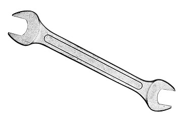 Image showing Steel wrench on white