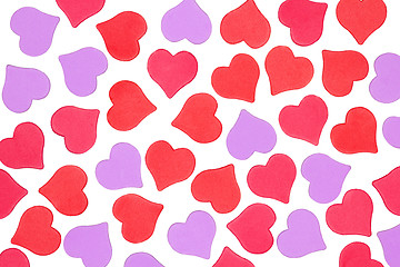 Image showing Background of hearts on white