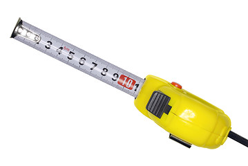 Image showing Yellow yardstick on white