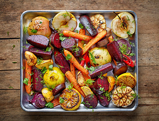 Image showing Roasted fruits and vegetables