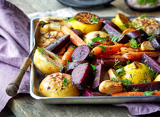 Image showing Roasted fruits and vegetables