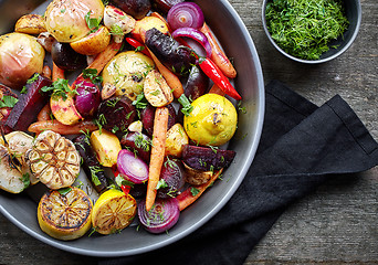 Image showing Roasted fruits and vegetables