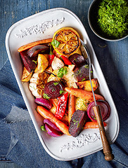 Image showing Roasted fruits and vegetables