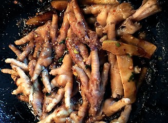 Image showing Frying Chicken Feet