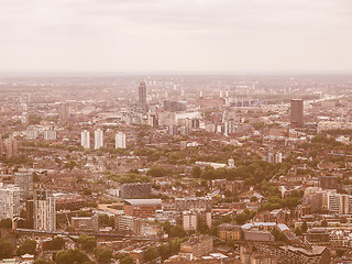 Image showing Retro looking Aerial view of London