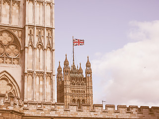 Image showing Retro looking Houses of Parliament in London