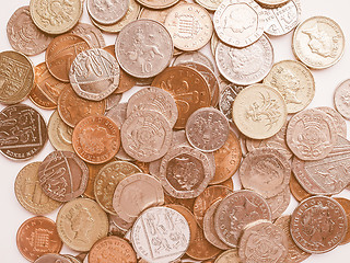 Image showing  Pound coins vintage