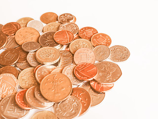 Image showing  Pound coins vintage