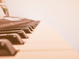 Image showing  Music keyboard vintage
