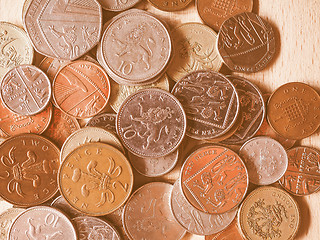 Image showing  Pound coins vintage