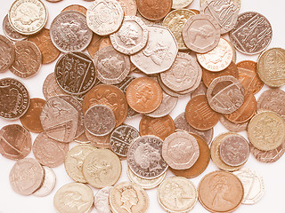 Image showing  Pound coins vintage