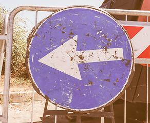 Image showing  Keep left sign vintage