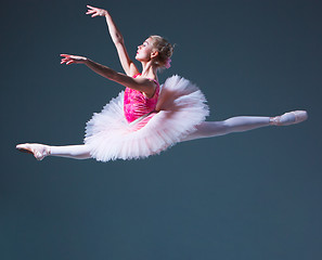 Image showing The jump of beautiful female ballet dancer 