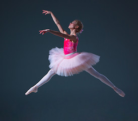 Image showing The jump of beautiful female ballet dancer 