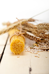 Image showing organic Raw italian pasta and durum wheat 