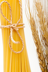 Image showing organic Raw italian pasta and durum wheat 