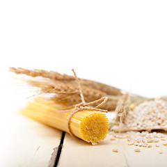 Image showing organic Raw italian pasta and durum wheat 