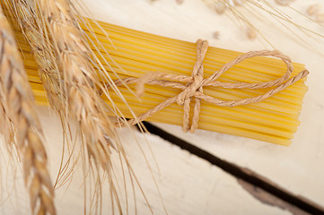 Image showing organic Raw italian pasta and durum wheat 