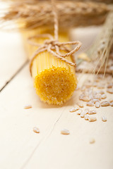 Image showing organic Raw italian pasta and durum wheat 