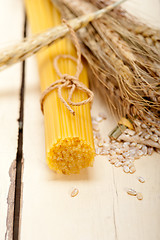 Image showing organic Raw italian pasta and durum wheat 