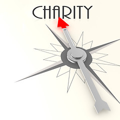 Image showing Compass with charity word