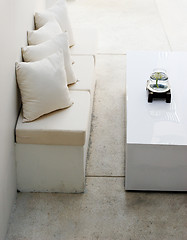 Image showing White sofa and table