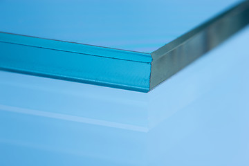 Image showing Glass roving fibre for pultrision process. Window fiberglass profile manufacturing.