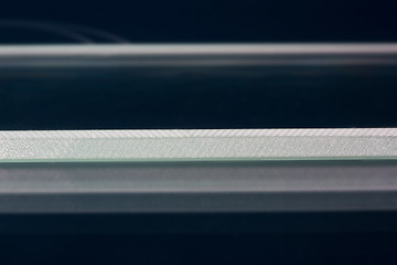 Image showing Glass roving fibre for pultrision process. Window fiberglass profile manufacturing.