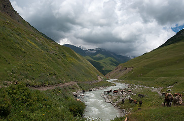 Image showing Hiking in mountain