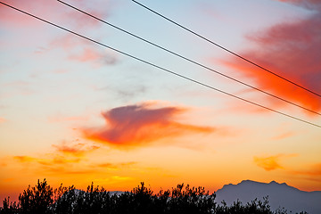Image showing mountain in morocco africa   current cables     sunrise