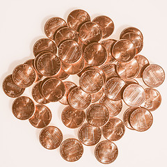 Image showing  Dollar coins 1 cent vintage