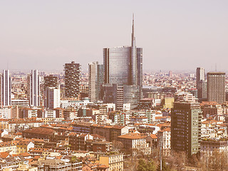 Image showing Milan aerial view vintage