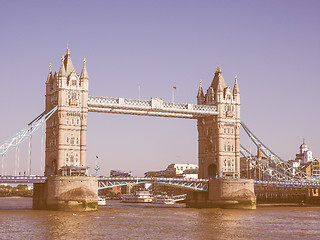 Image showing Retro looking Tower Bridge in London