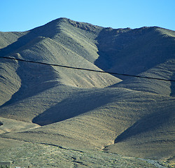 Image showing valley hill   in   africa morocco the atlas dry mountain ground 