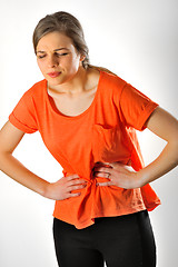 Image showing Woman having abdominal pain