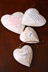 Image showing Wooden Hearts