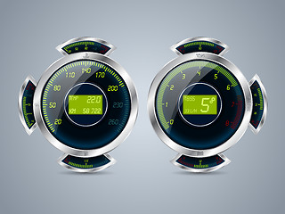 Image showing Digital speedometer rev counter with other gauges