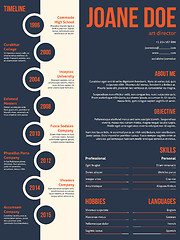 Image showing Modern resume cv template beginning with timeline