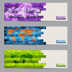 Image showing Cool banner set of three with abstract stripes