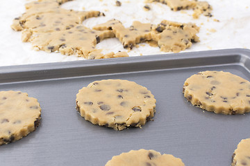 Image showing Close-up of cookies ready for the oven