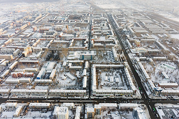 Image showing Residential district with TV towers. Tyumen